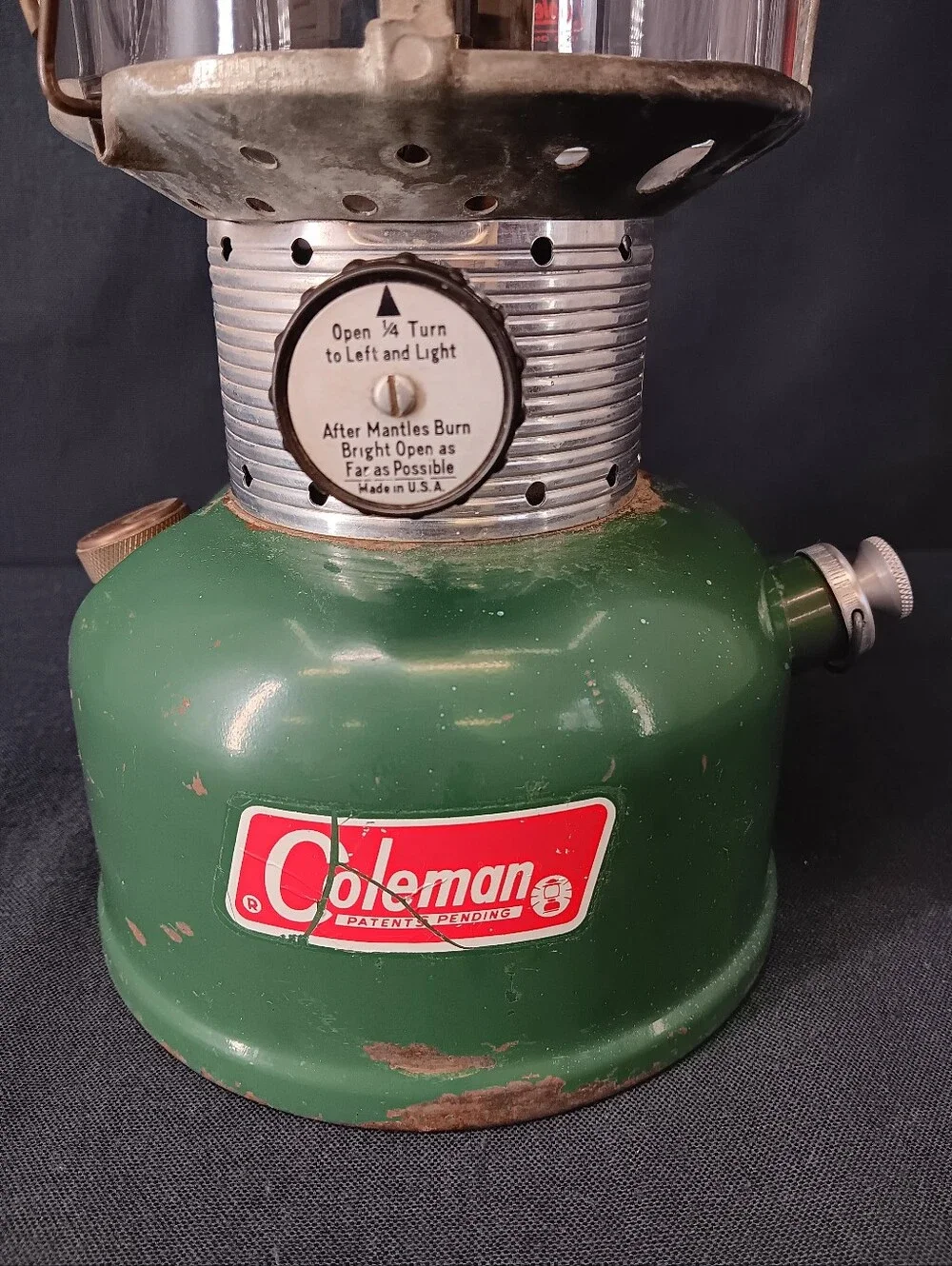 Tested 1970 Coleman 228F Big Hat Lantern with Yellow Clamshell Case Serviced